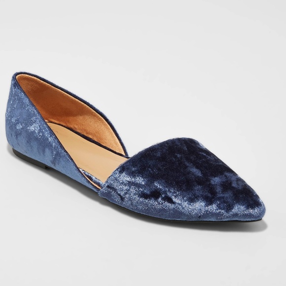 a new day blue velvet pointed flats - size 6 - Picture 3 of 3
